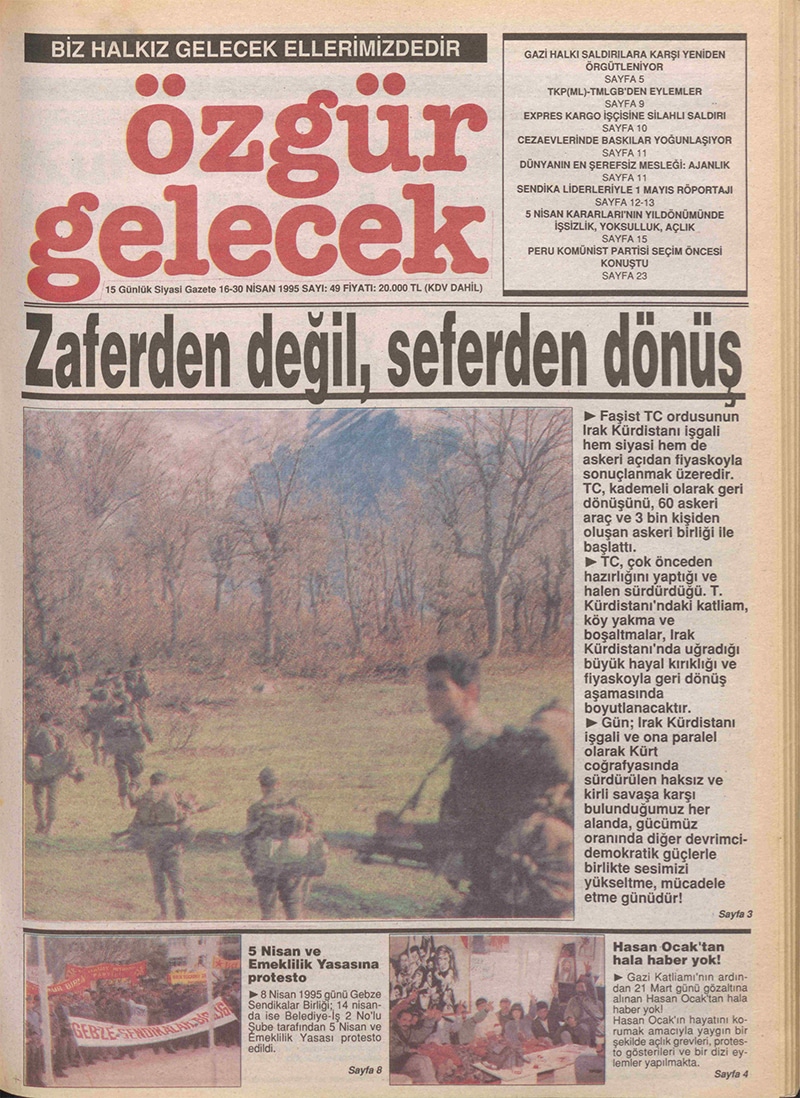 Özgür Gelecek Gazetesi Sayı 49