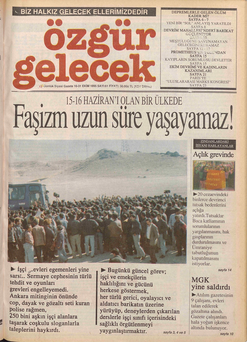 Özgür Gelecek Gazetesi Sayı 61