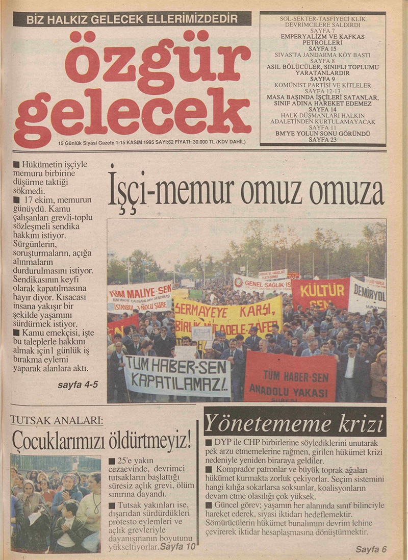 Özgür Gelecek Gazetesi Sayı 62