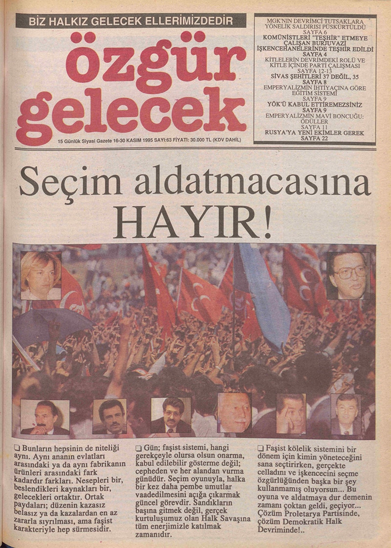 Özgür Gelecek Gazetesi Sayı 63